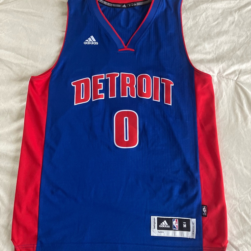 Detroit Pistons #0 Andre Drummond Adidas Swingman Jersey Blue Size: Medium
